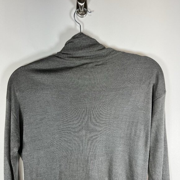 Ralph Lauren Gray Silk Blend Turtleneck Pullover Long Sleeve Women’s Medium - Picture 8 of 9